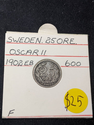 Sweden 1902 EB 25 Ore KM# 739