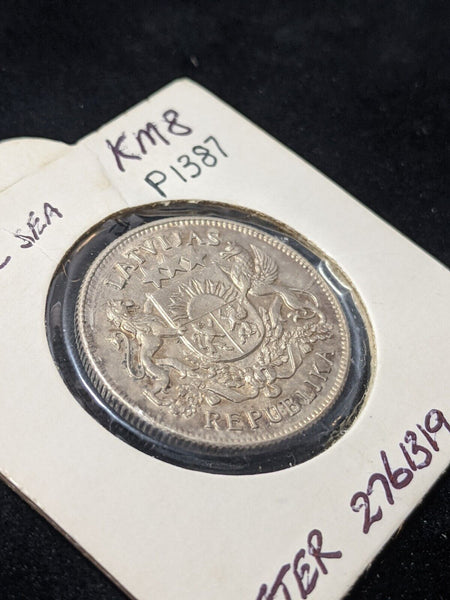 Latvia 1925 2 Lati KM# 8