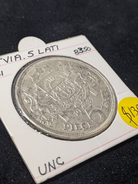 Latvia 1931 5 Lati KM# 9