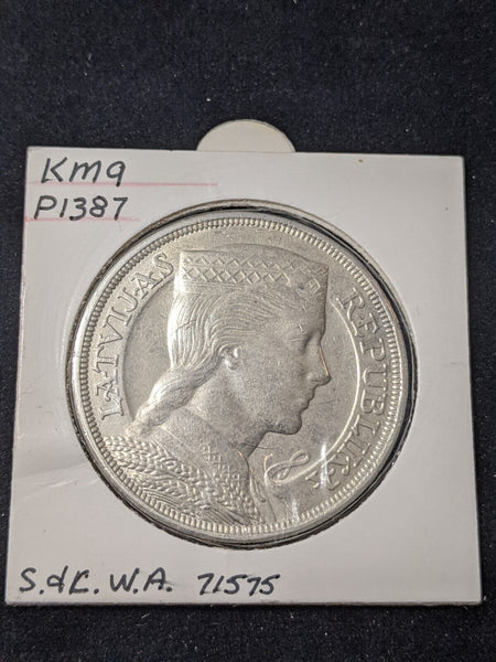 Latvia 1931 5 Lati KM# 9
