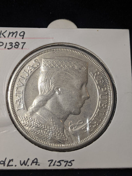 Latvia 1931 5 Lati KM# 9