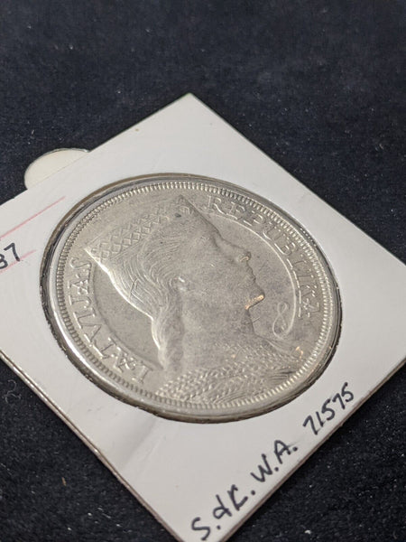 Latvia 1931 5 Lati KM# 9