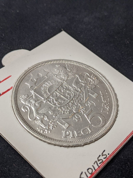 Latvia 1929 5 Lati KM# 9