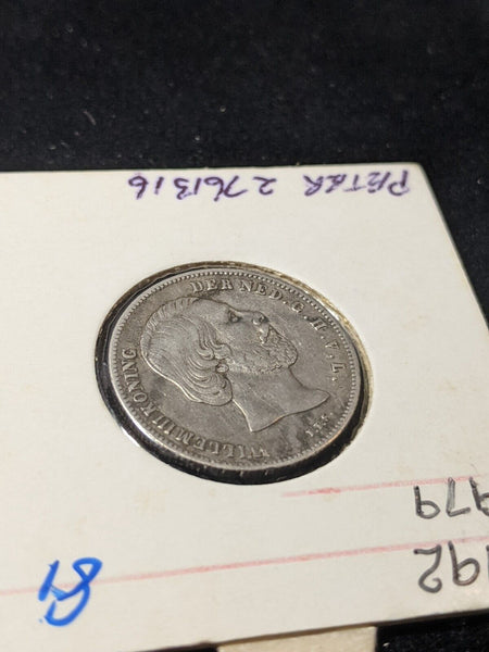 Netherlands 1858 1/2 Gulden KM# 92 Rim Damage