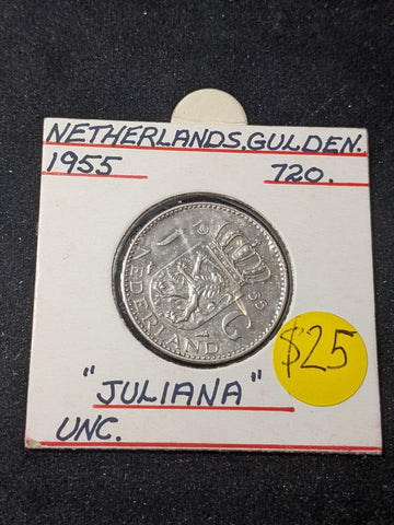 Netherlands 1955 Gulden KM# 184