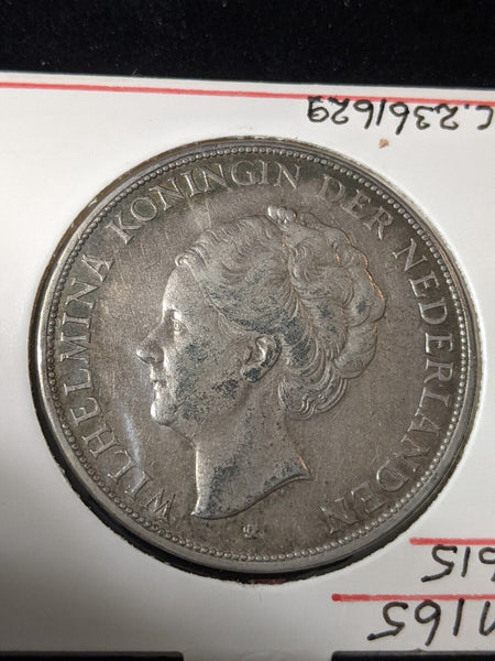 Netherlands 1929 2-1/2 Gulden KM# 165
