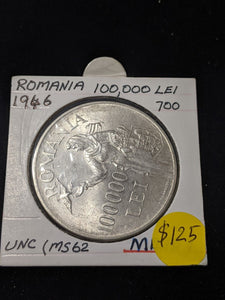 Romania 1946 100000 Lei KM# 71