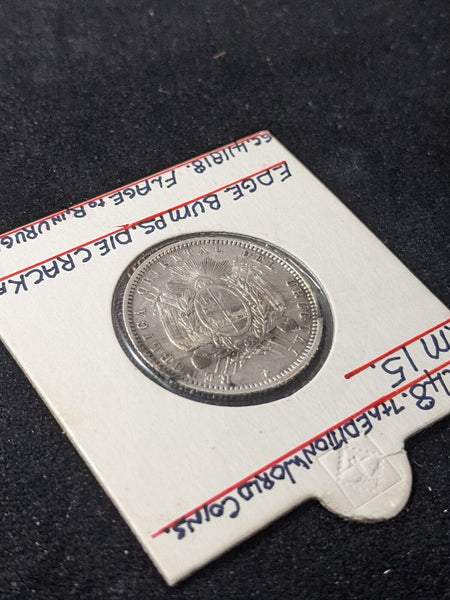 Uruguay 1877 A 20 Centesimos KM# 15