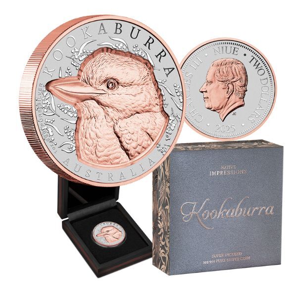 2025 Native Impressions - 1oz Kookaburra Silver Super Incused Rose Gold Coin