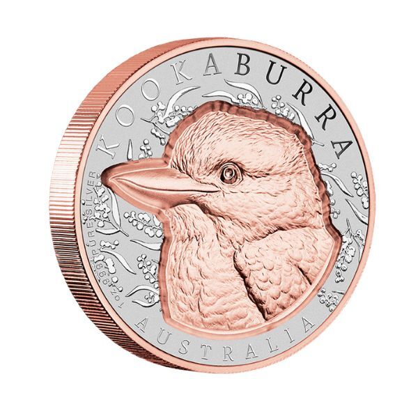 2025 Native Impressions - 1oz Kookaburra Silver Super Incused Rose Gold Coin
