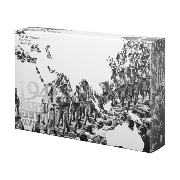 2026 20c Australia WWII Service Amid Strife Colour Silver Proof 3-Coin Set
