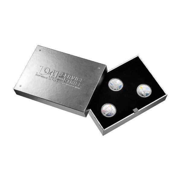 2026 20c Australia WWII Service Amid Strife Colour Silver Proof 3-Coin Set