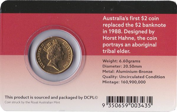1988 $2 First Year of Issue Coin Pack