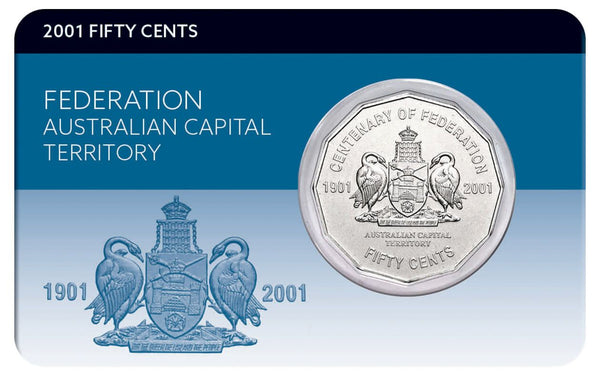 2001 50c Centenary of Federation Australian Capital Territory Cu-Ni Coin Pack