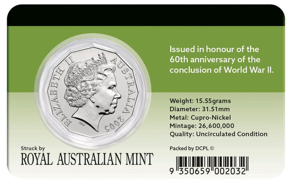 2005 50c Remembrance of WWII Coin Pack