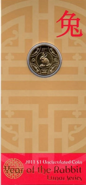 2011 1 Dollar Uncirculated Coin Lunar Year of the Rabbit