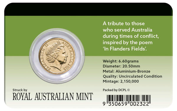 2015 $2 Flanders Fields Remembrance Day Coin Pack