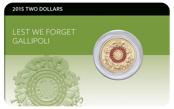 2015 $2 Lest We Forget - Gallipoli UNC Coin Pack