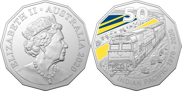 2020 50c 50th Anniversary of the Indian Pacific Uncirculated Coin