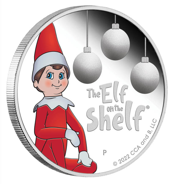 Tuvalu 2022 1/2oz Silver Proof Coloured Coin - Elf on The Shelf