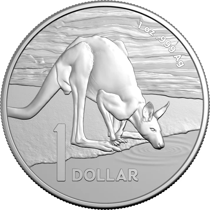 Kangaroo Series 2024 $1 1oz Frosted Fine Silver Coin