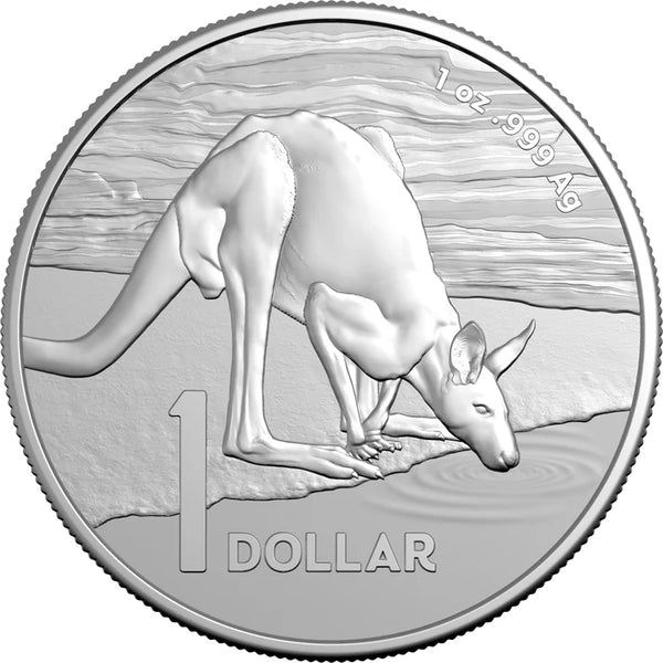 Kangaroo Series 2024 $1 1oz Frosted Fine Silver Coin