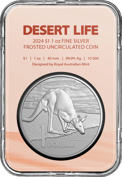 Kangaroo Series 2024 $1 1oz Frosted Fine Silver Coin