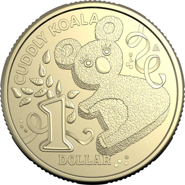AWW Birthday Cake Cuddly Koala 2025 $1 Uncirculated Coin in Card