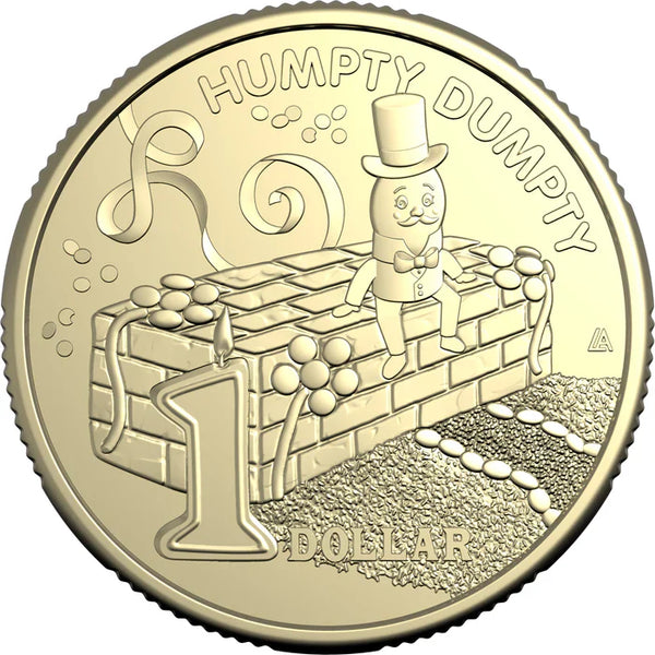AWW Birthday Cake Humpty Dumpty 2025 $1 Uncirculated Coin in Card