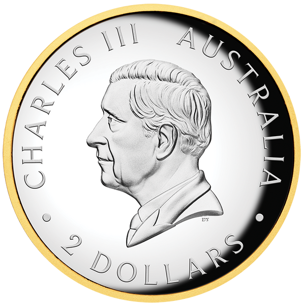 Australian Kookaburra 2025 2oz Silver High Relief Gilded Proof Coin