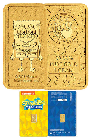Spongebob Squarepants 2025 1g Gold Minted Bar