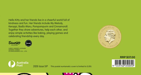 Hello Kitty and Friends 2026 Stamp and Coin Cover
