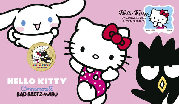 Hello Kitty, Cinnamoroll and Badtz-Maru 2026 Stamp and Coin Cover