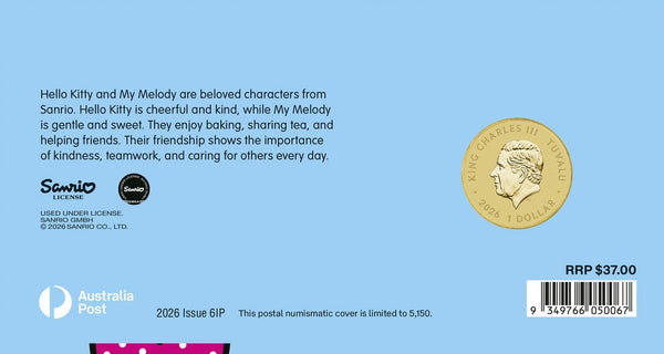 Hello Kitty and My Melody 2026 Stamp and Coin Cover