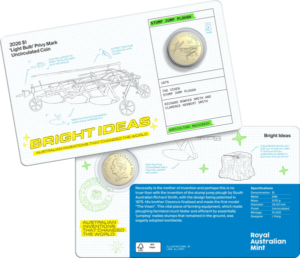 Bright Ideas 2026 $1 and $2 Privy Mark Seven-Coin Collection