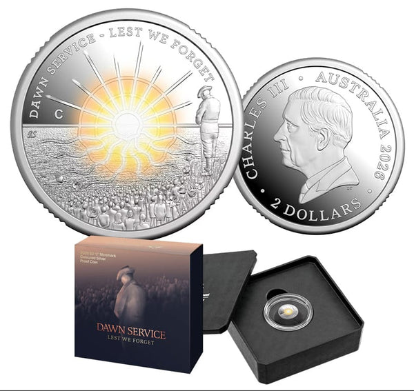 2026 Dawn Service $2 C Mintmark Colour Silver Proof Coin After Market