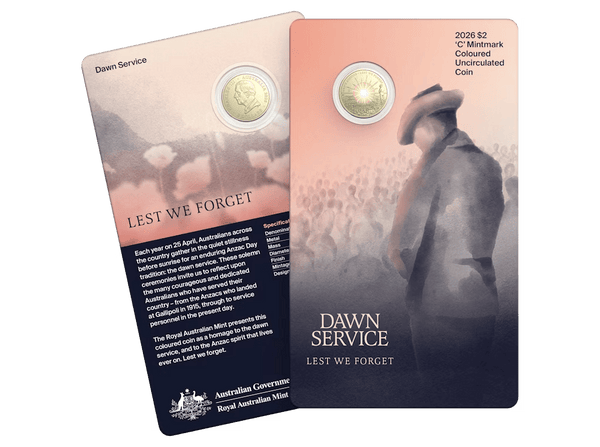 2026 Dawn Service $2 C Mintmark Colour Uncirculated Coin