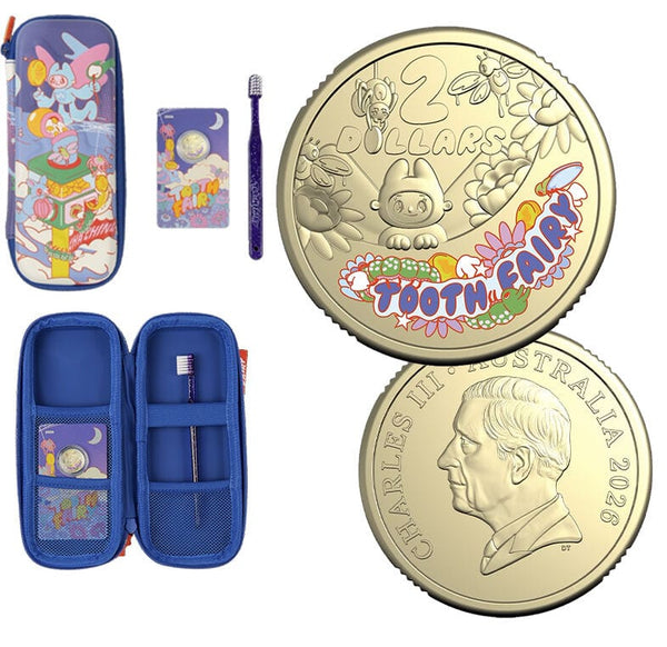 2026 $2 Tooth Fairy Coloured Coin In Kit