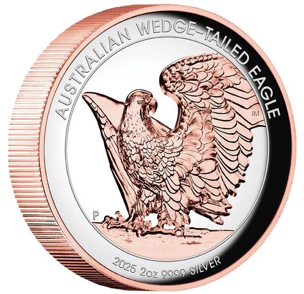 Wedge-tailed Eagle 2025 2oz Silver Proof Rose Gold Gilded Ultra Coin