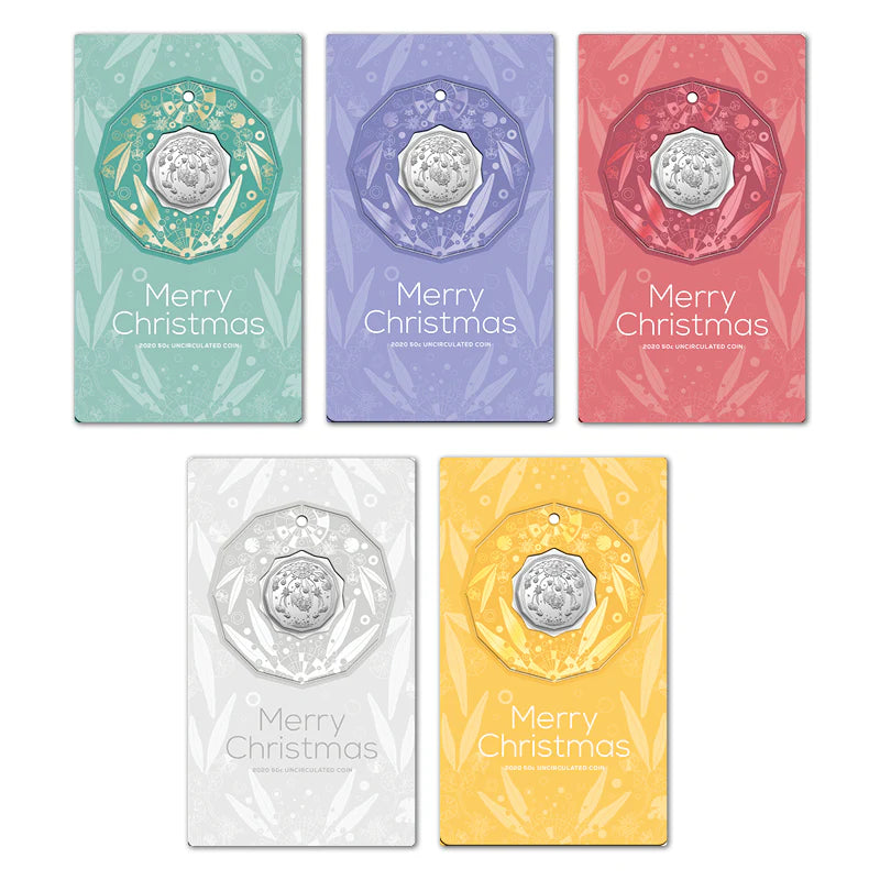 2020 Christmas Festive Florals 50c UNC - Set of 5