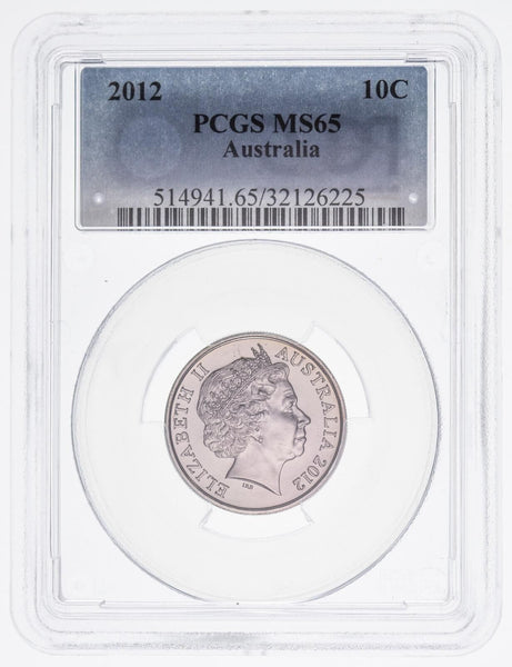 2012 Ten Cent 10c Australia PCGS MS65 GEM UNC #3610