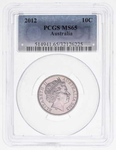 2012 Ten Cent 10c Australia PCGS MS65 GEM UNC #3610