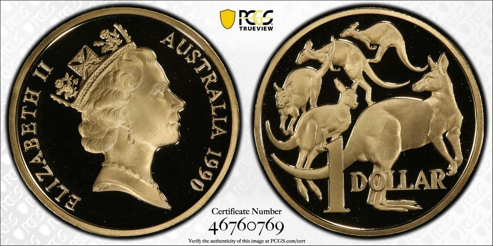 1990 Proof One Dollar $1 Australia PCGS PR69DCAM FDC UNC #3706