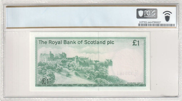 Scotland 1983 £1  PLC PCGS Choice UNC 64 PPQ w/o Sorting Marks Pick# 341b