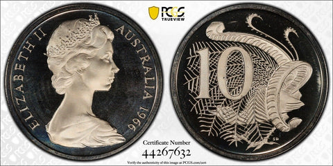 1966 Proof Ten Cent 10c Australia PCGS PR68DCAM FDC UNC #3894