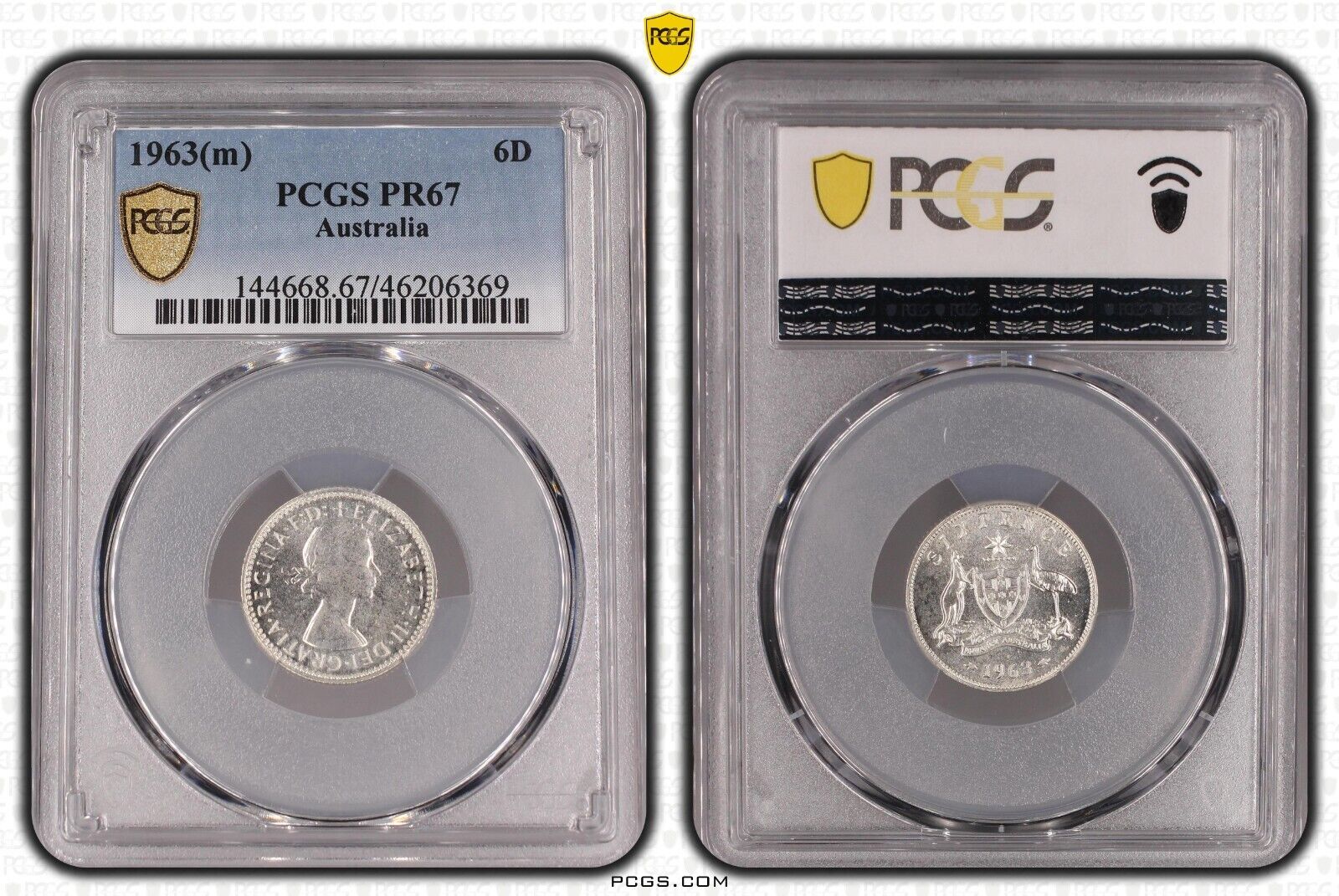 1963 m Proof Sixpence 6d Australia PCGS PR67 FDC UNC #3905