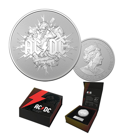 2021 $1 1oz Silver Frosted Uncirculated Coin - AC/DC