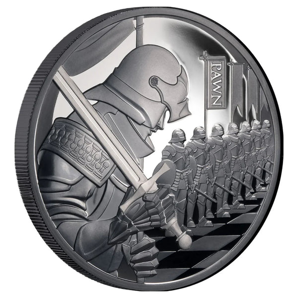 Chess Pawn 2026 $1 1oz Silver Black Proof Coin