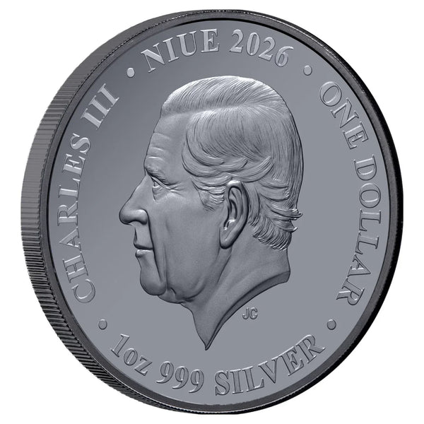 Chess Pawn 2026 $1 1oz Silver Black Proof Coin
