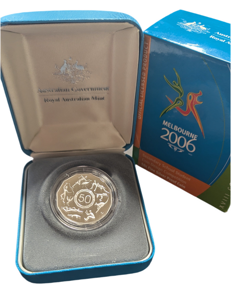 2006 Proof Silver 50 cent Melbourne Commonwealth Games Student Design